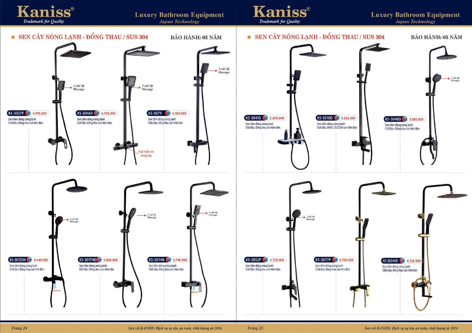 Bảng giá và Catalogue Thiết bị vệ sinh KANISS mới nhất 2025 /Page 13